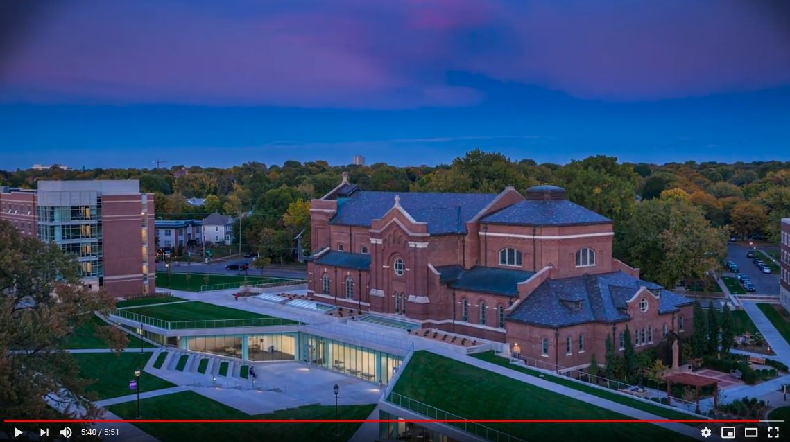 The vision of the Iversen Center for Faith and thehapel of St. Thomas Aquinas at night