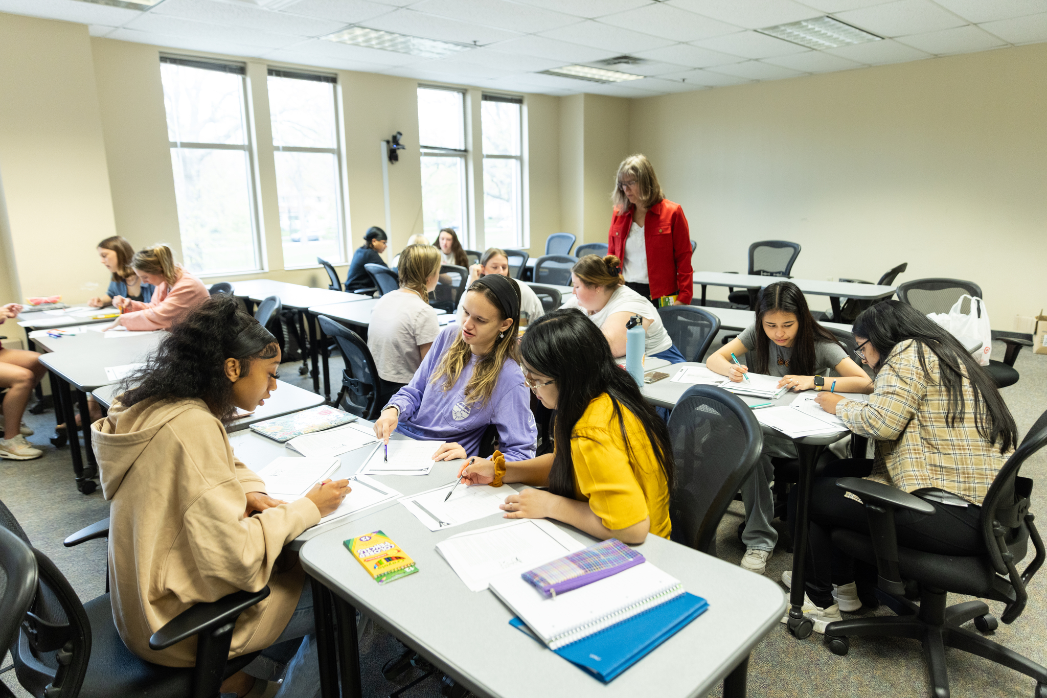 Professor Debbie Monson teaches a mathematics education class in O’Shaughnessy Science Hall