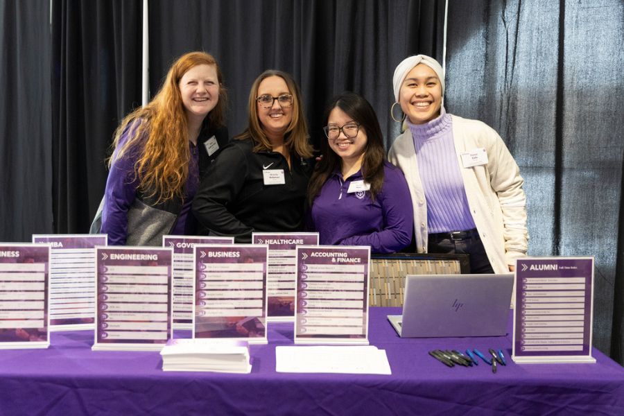 2025 Spring Career Fair in Woulfe Alumni Hall on February 14, 2025 in St. Paul.