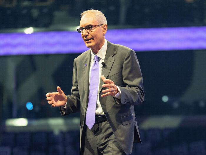 Andy Cecere on stage during the Be Brilliant Be Bold launch event