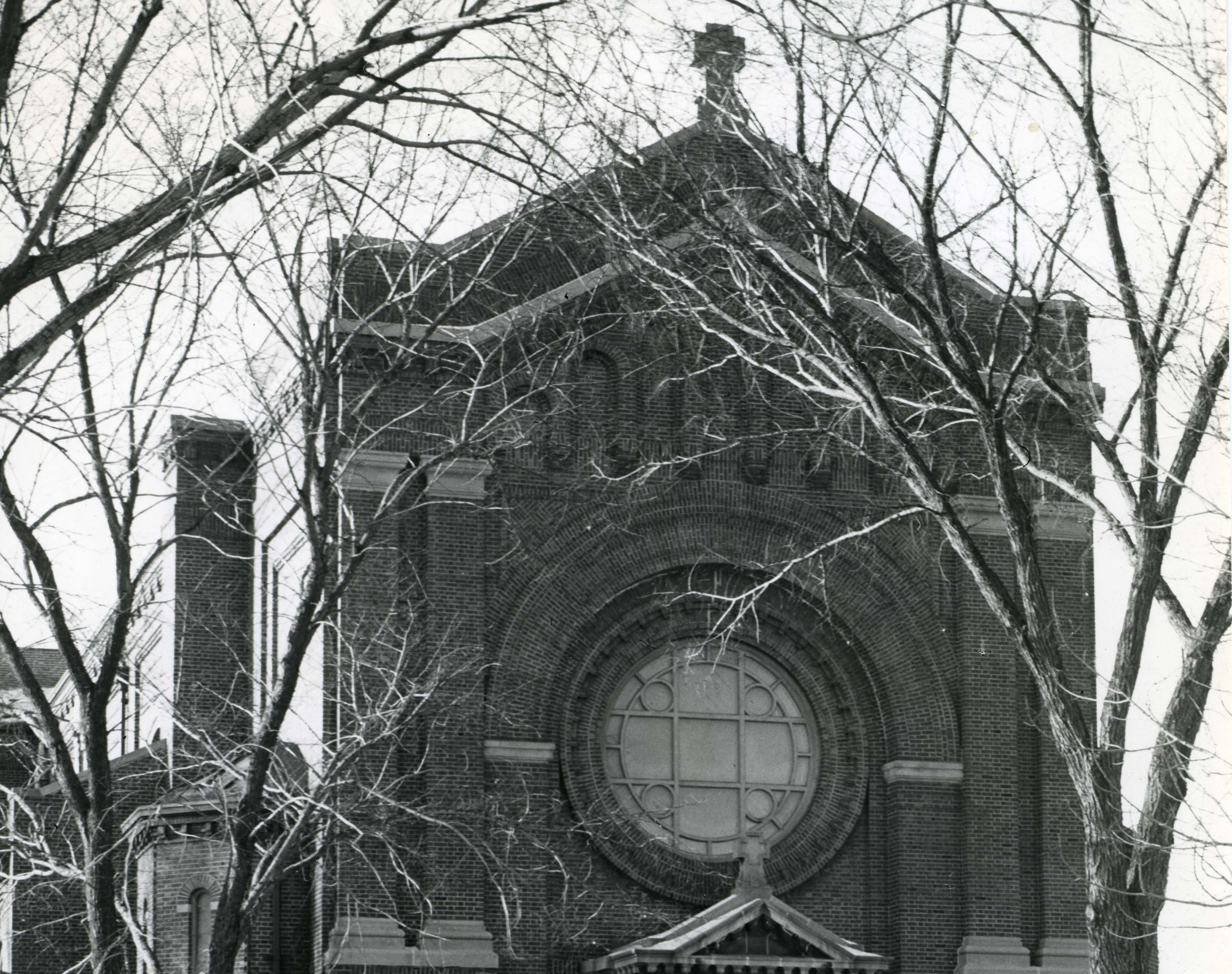 Vintage image of the front of the chapel, facing north