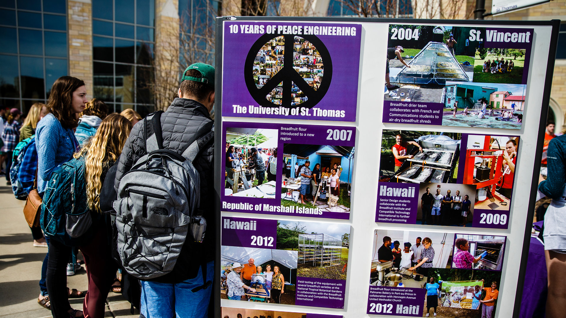 the peace engineering booth during a majors and activities fair