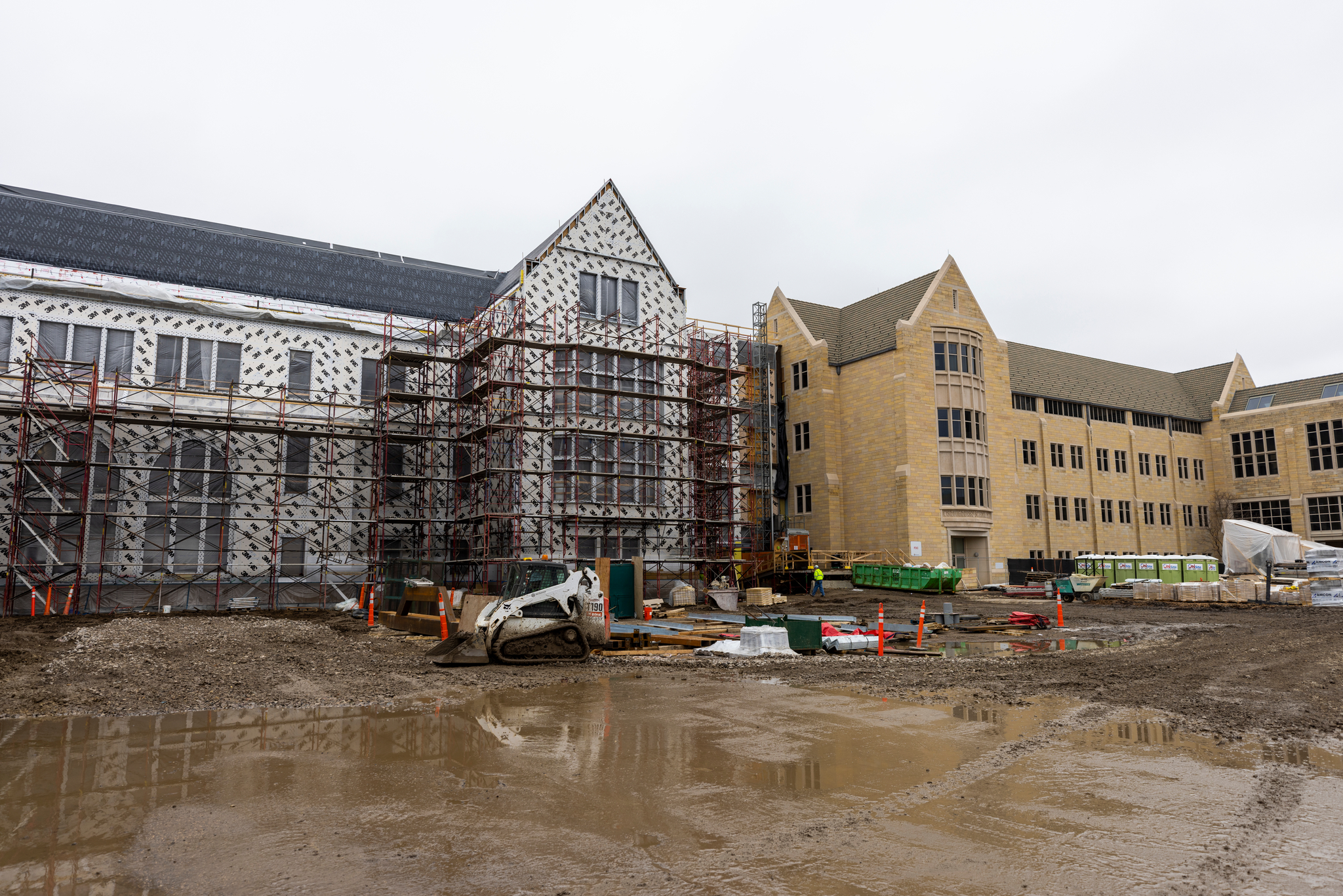 Construction work continues on the Schoenecker Center STEAM complex on south campus