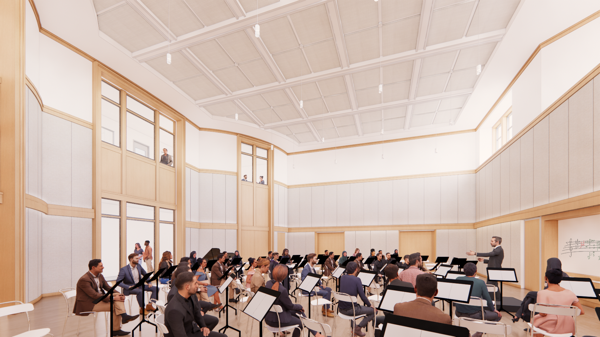 rendering of the performance and rehearsal space 